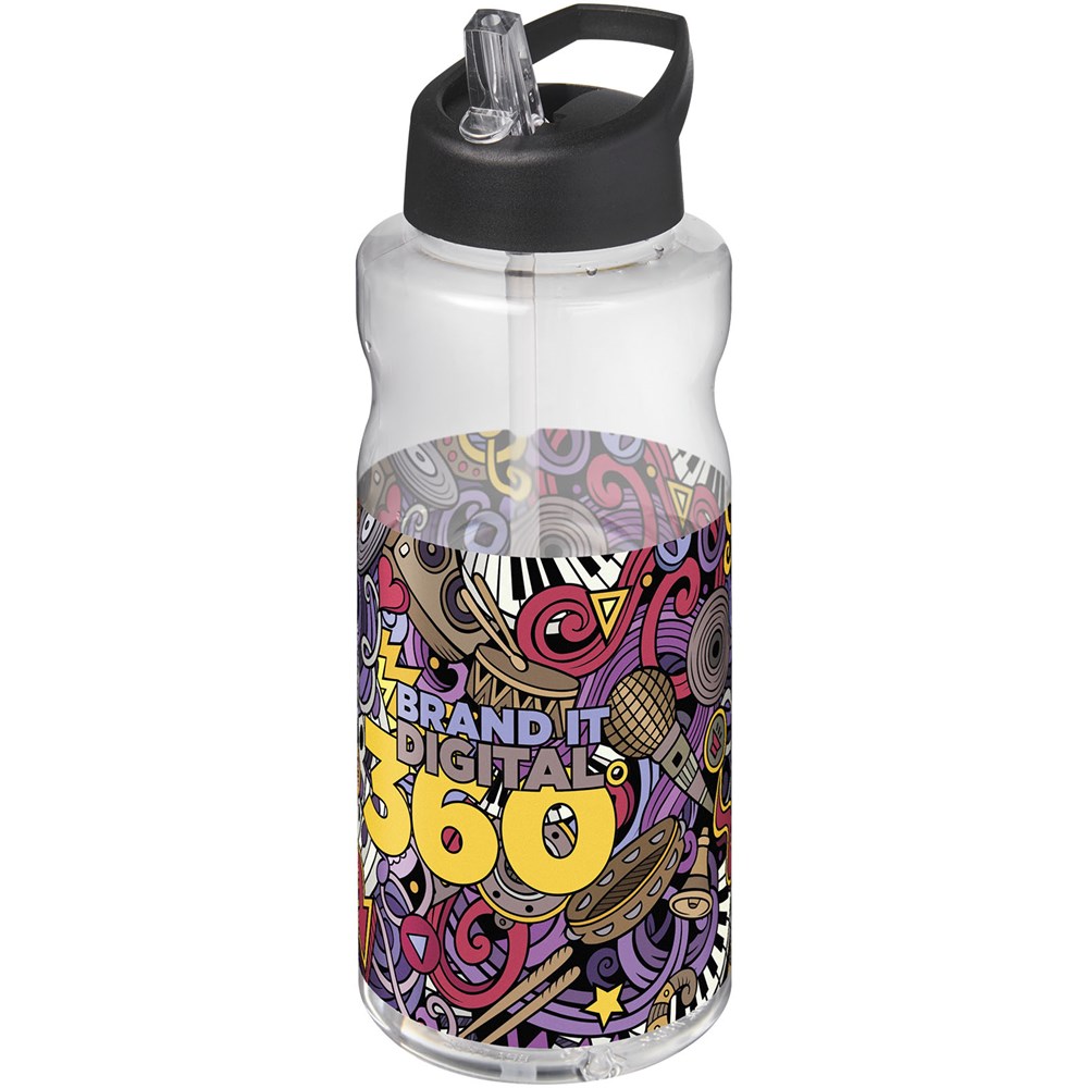 H2O Active® Big Base 1L Sportflasche mit Ausgussdeckel schwarz