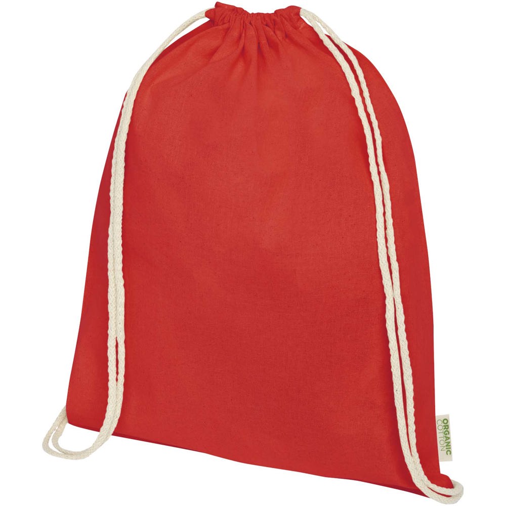 Sac refermable à cordon Odisha de 5 L bio certifié OCS 140 g/m² rouge