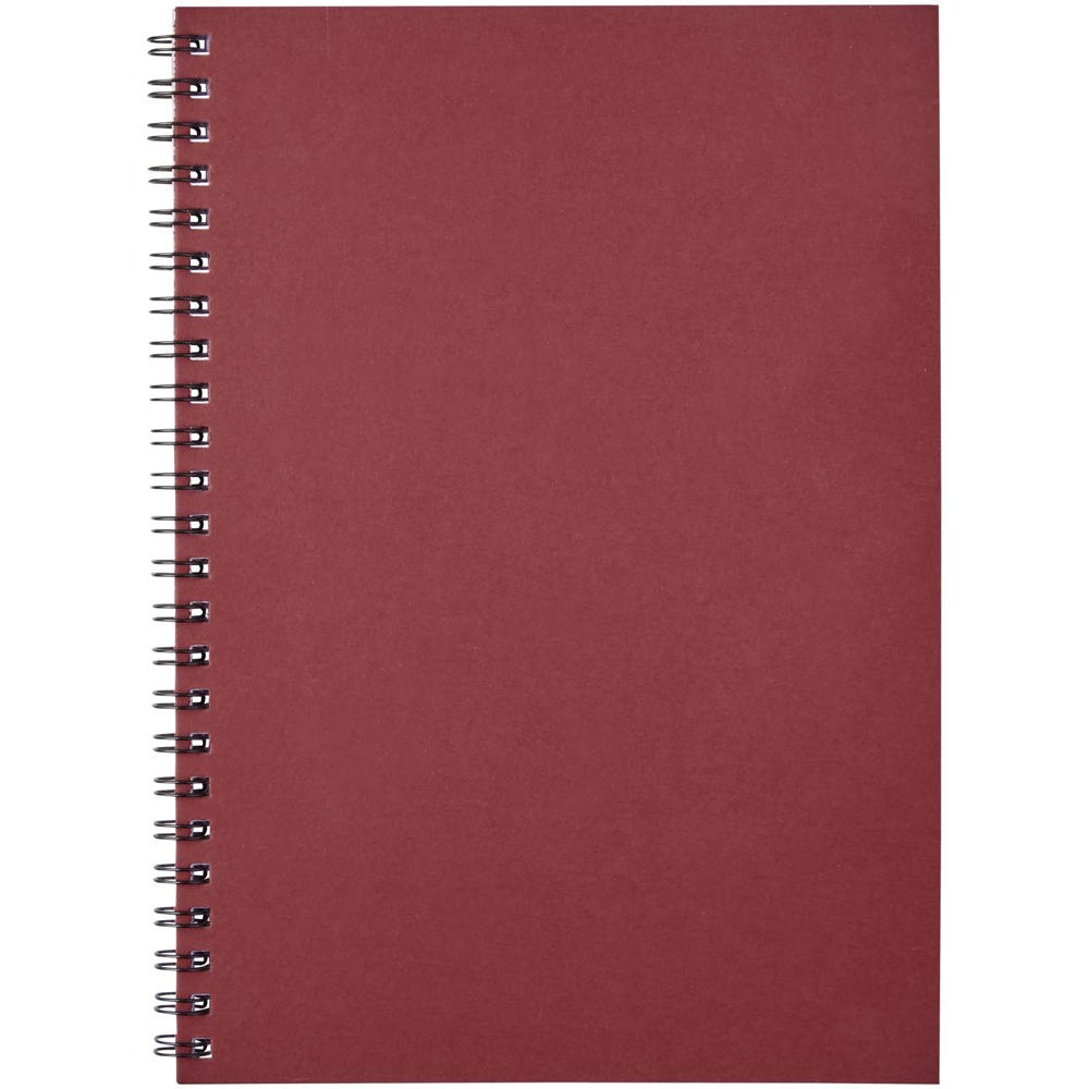 Desk-Mate® A5 recyceltes farbiges Notizbuch mit Spiralbindung rot