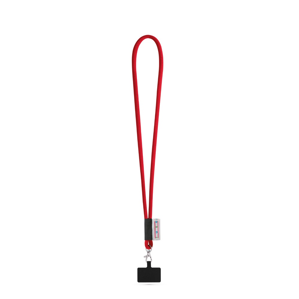 GOSPORT SET Tube de lanière long (Ø 7 mm) avec mousqueton à déclenchement de 9 mm et support pour téléphone portable 302 - Rouge