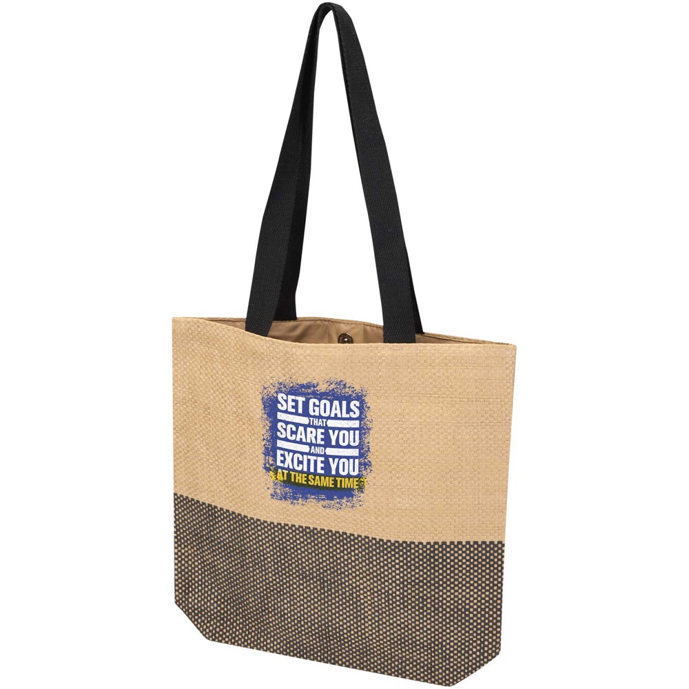 Sac fourre-tout en papier paille Rhythm, 10 L noir