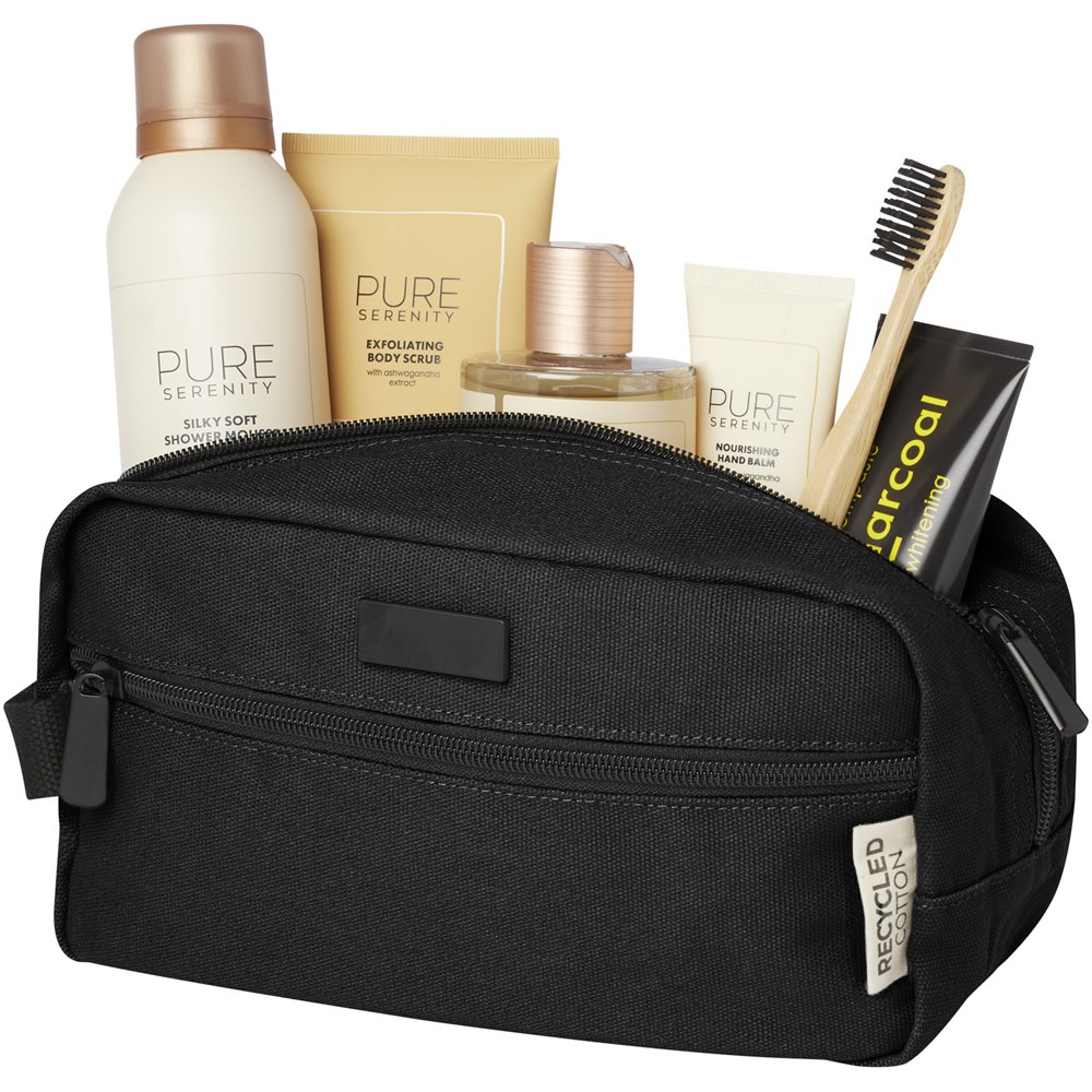 Joey Kosmetiktasche aus GRS recyceltem Canvas 3,5 L Schwarz
