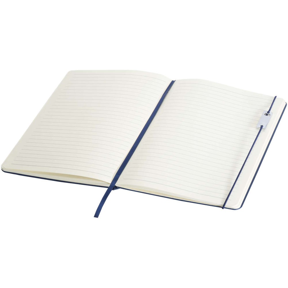 Ensemble carnet à couverture rigide A5 et stylo roller Legato Elegance Bleu océan, Blanc