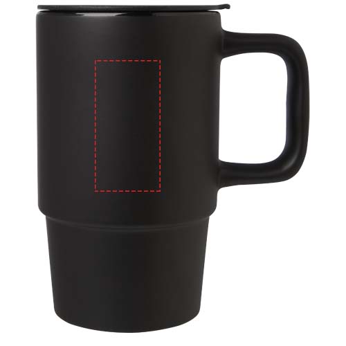 Mug Carter en céramique de 450 ml avec couvercle en plastique Noir