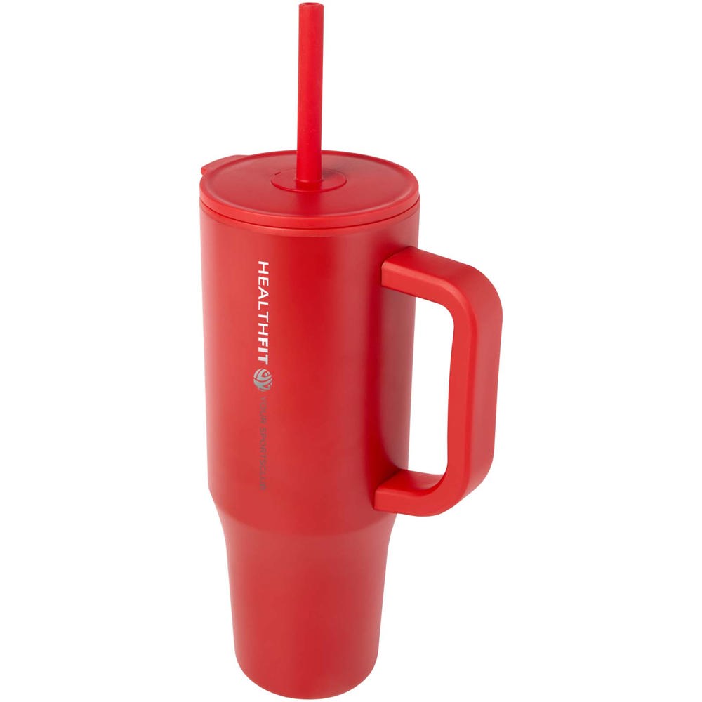 Brady 900 ml RCS-zertifizierter Isolierbecher mit Silikon Trinkhalm rot