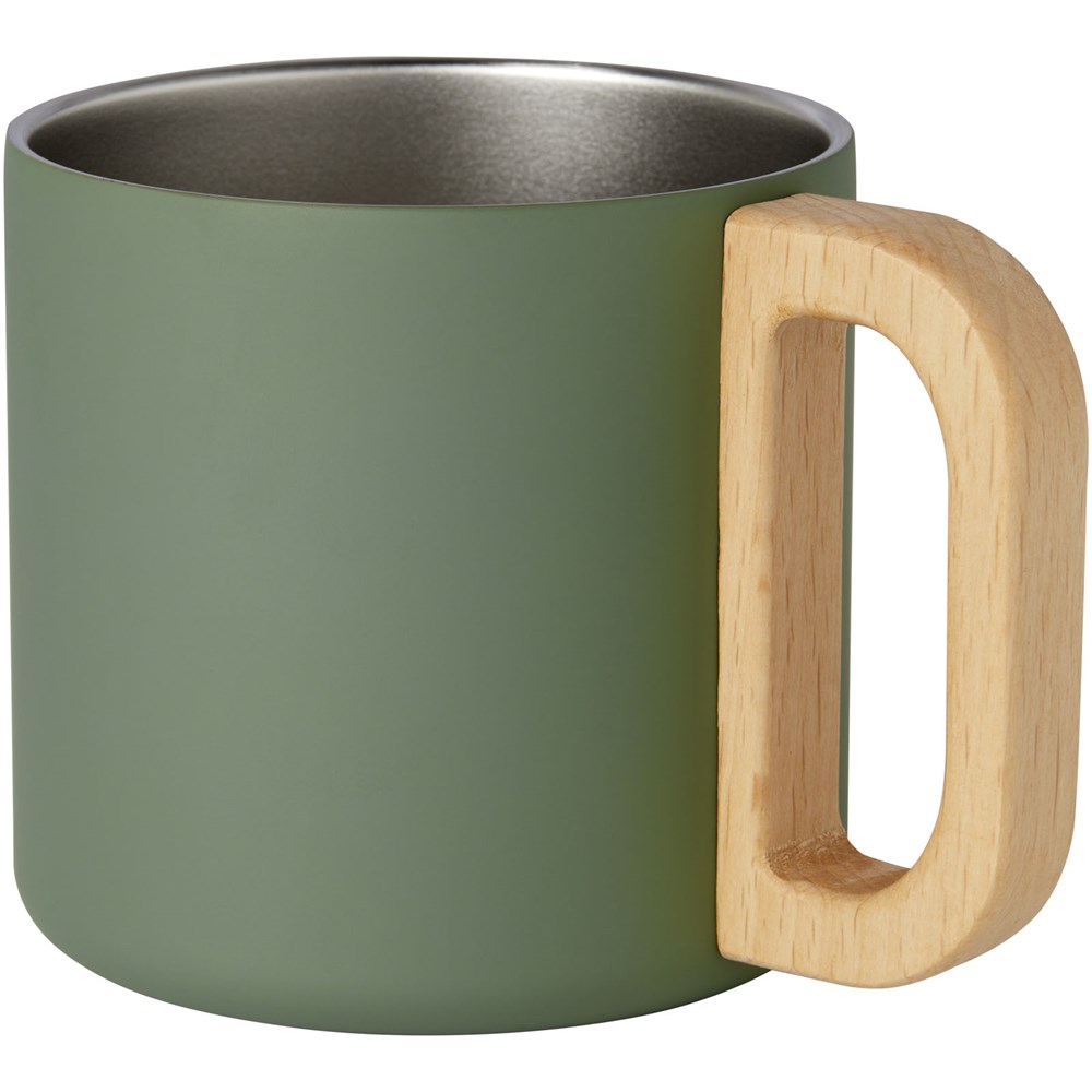 Tasse Bjorn de 360 ml en acier inoxydable recyclé certifiée RCS avec isolation sous vide et couche de cuivre Vert bruyère