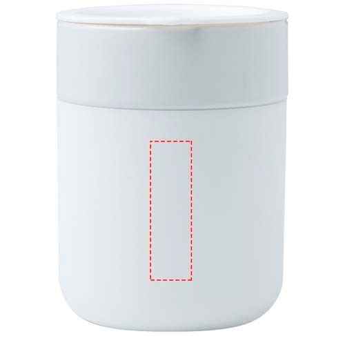 Java 330 ml Keramikbecher mit Silikonhülle und Kunststoffdeckel Weiss