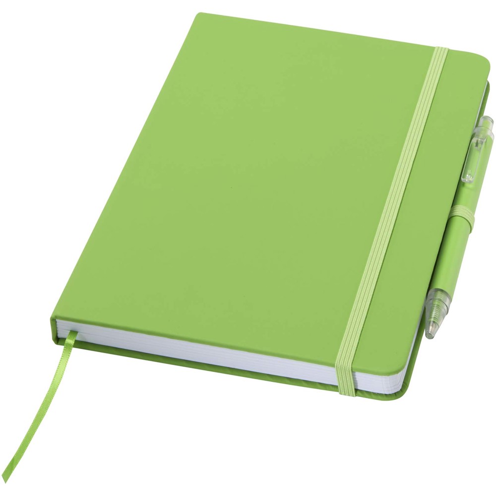 Ensemble comprenant un cahier en papier recyclé Spectrum A5 et un stylo à bille Citron vert