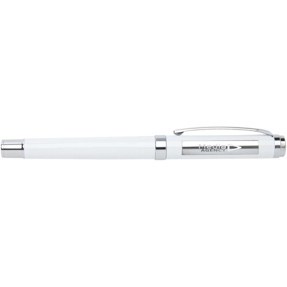 Ensemble carnet à couverture rigide A5 et stylo roller Legato Elegance Blanc, Blanc