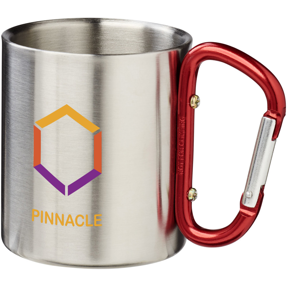 Mug isolant Alpes avec mousqueton 200ml Rouge