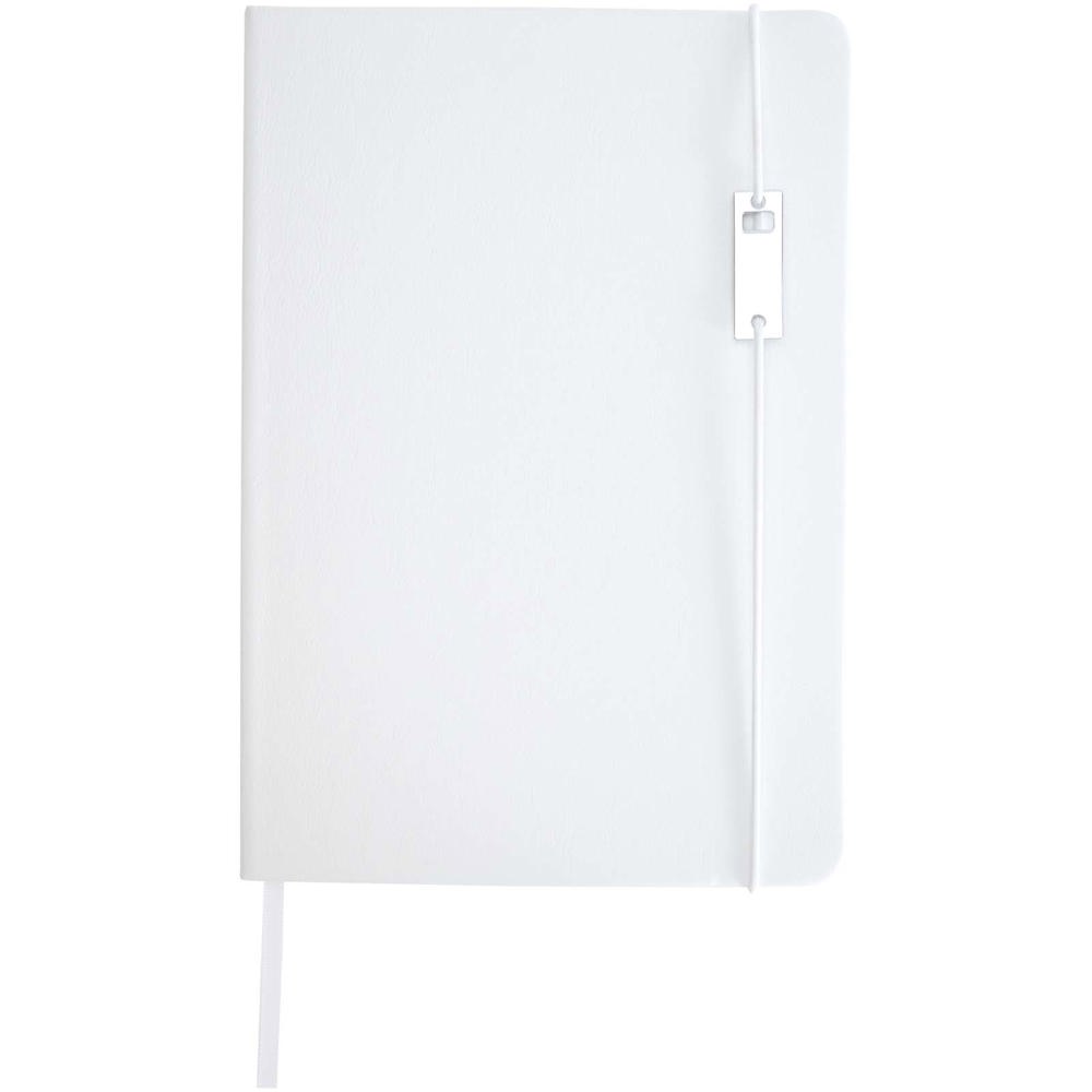 Ensemble carnet à couverture rigide A5 et stylo roller Legato Elegance Blanc, Noir