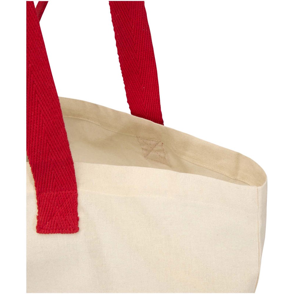Sac shopping Sierra pliable en coton recyclé GRS 140 g/m2 7 L Naturel, Rouge