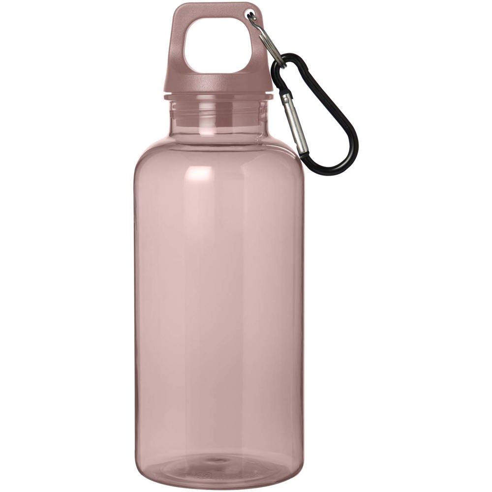 Bouteille d'eau Oregon de 400 ml en plastique recyclé avec mousqueton Rose poudré