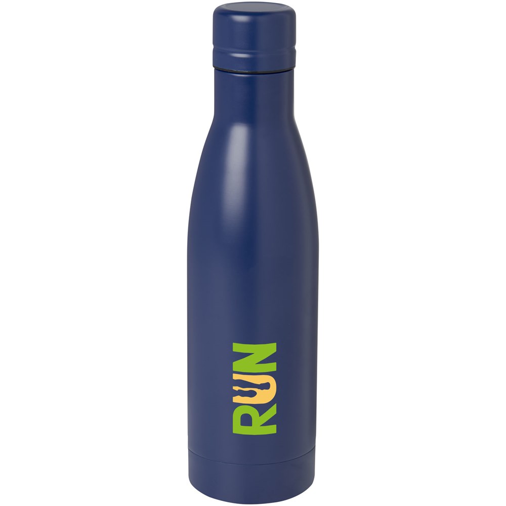 Bouteille isotherme Vasa en acier inoxydable recyclé certifié RCS de 500 ml avec isolation par le vide et couche de cuivre Bleu