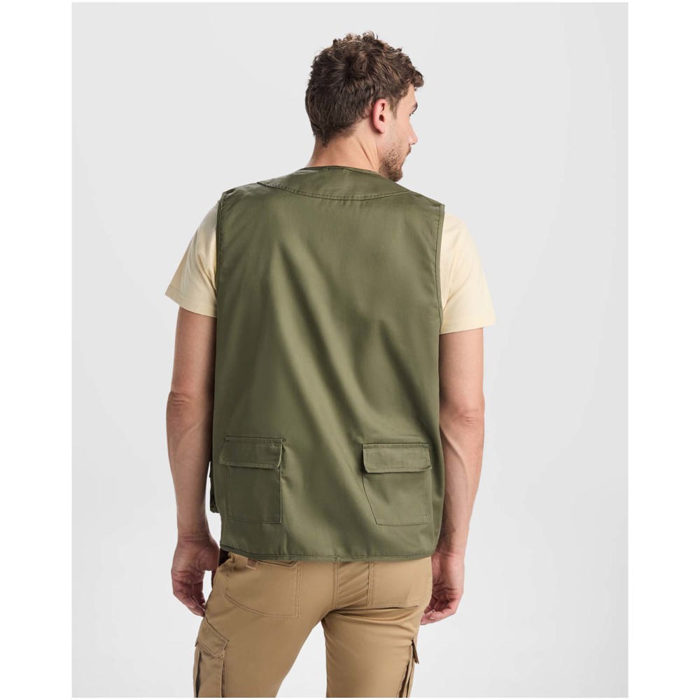 Venera Arbeitsweste mit V-Ausschnitt und mehreren Taschen, 200 g/m2 Rot