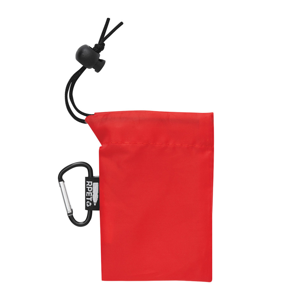 Poncho de pluie blanc-transparent Mousqueton rouge
