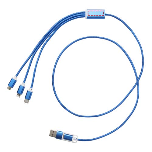 Câble de charge 5-1 Versatile en aluminium recyclé Bleu royal
