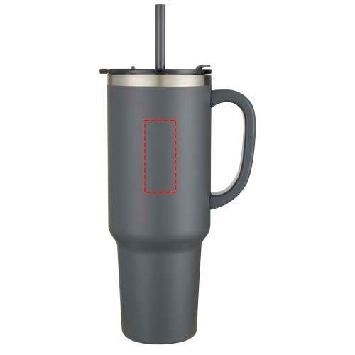 Sydney 1200 ml doppelwandiger RCS-zertifizierter Kupfer-Vakuum Isolierbecher mit Strohhalm grau