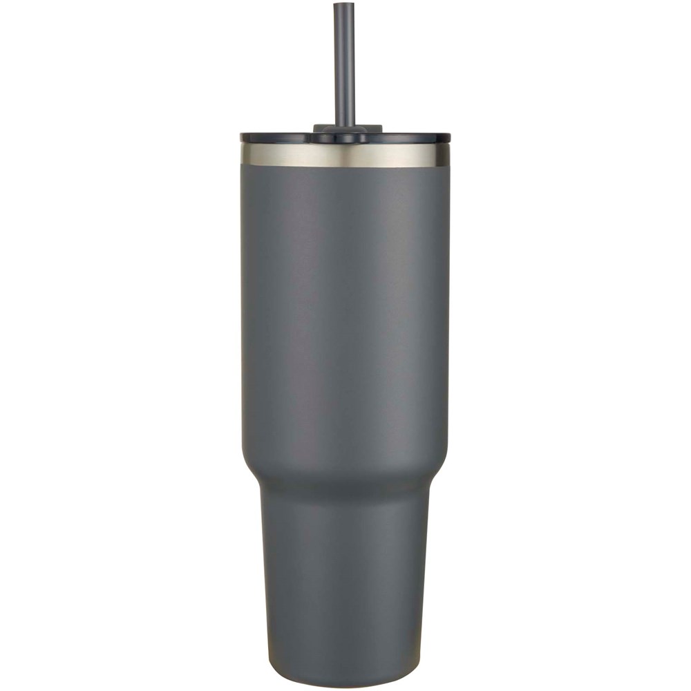 Sydney 1200 ml doppelwandiger RCS-zertifizierter Kupfer-Vakuum Isolierbecher mit Strohhalm grau