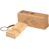Support de téléphone en bambou Bosona avec porte-clés