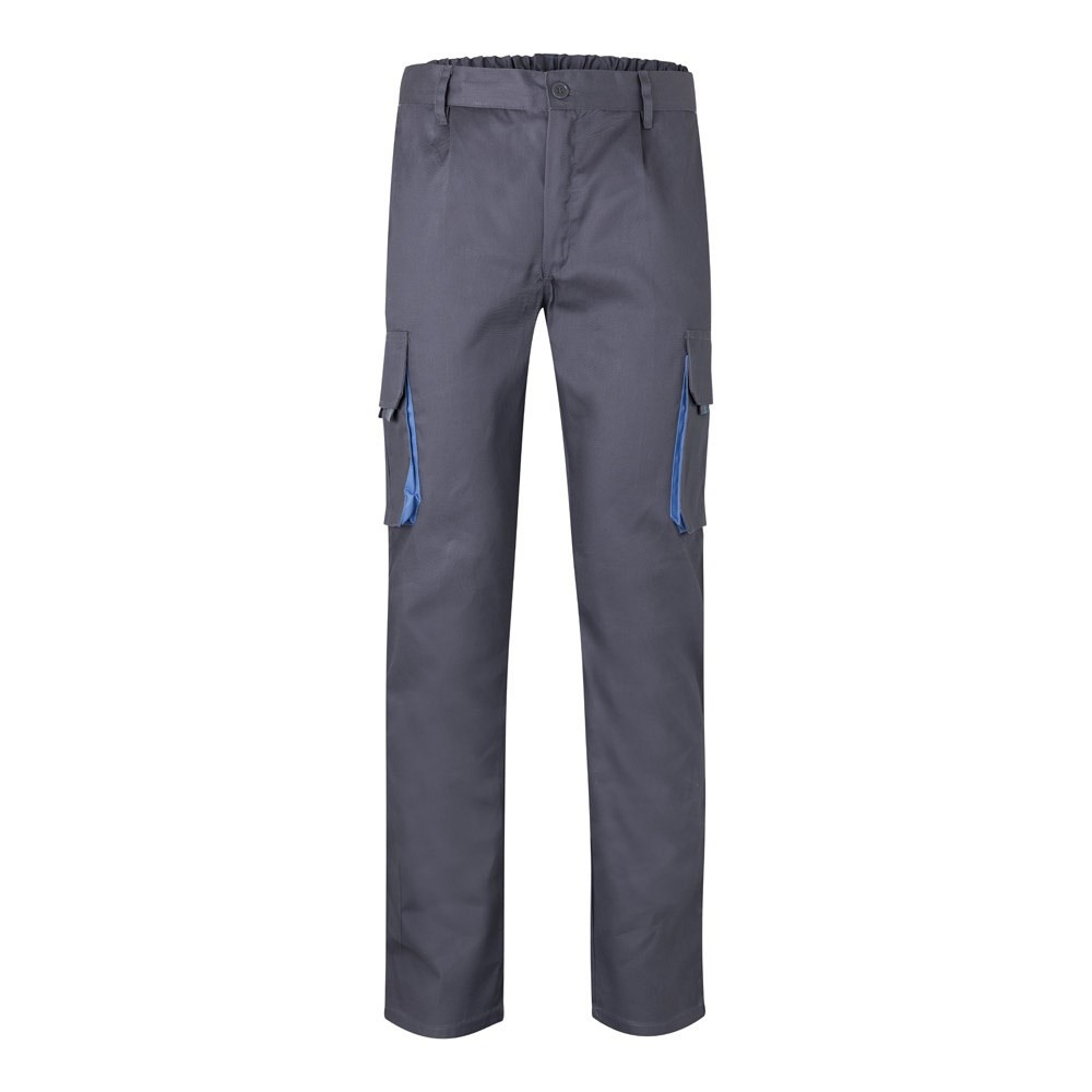VL HYPNOS. Zweifarbige Twill-Hose mit mehreren Taschen (200 g/m²), aus Baumwolle (35 %) und Polyeste