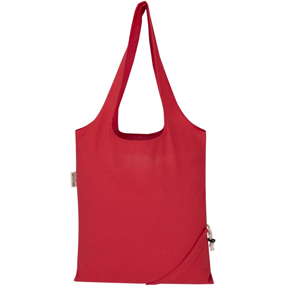 Madras Blend 140 g/m², GRS-zertifizierte, faltbare Baumwoll Tragetasche, 7 l Rot