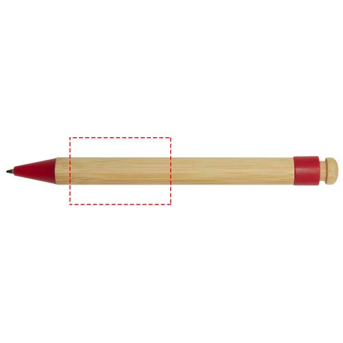 Stylo bille Rattan en bambou et plastique recyclé Rouge
