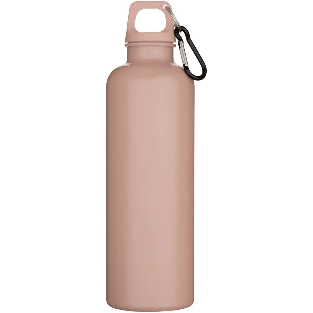 Bouteille d’eau Oregon de 750 ml en plastique recyclé uni certifié RCS avec mousqueton Rose poudré