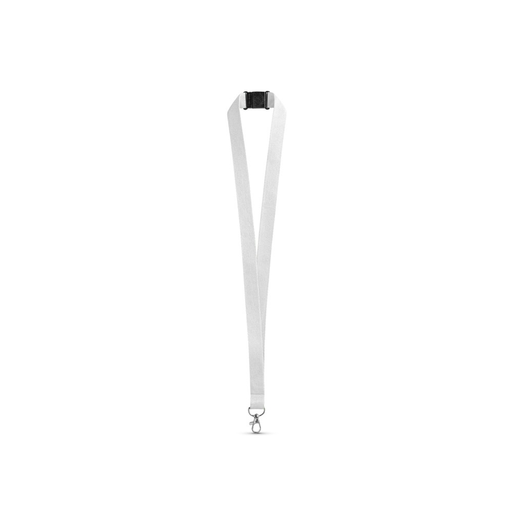 LEEDS Lanyard en polyester avec fermoir de sécurité blanc
