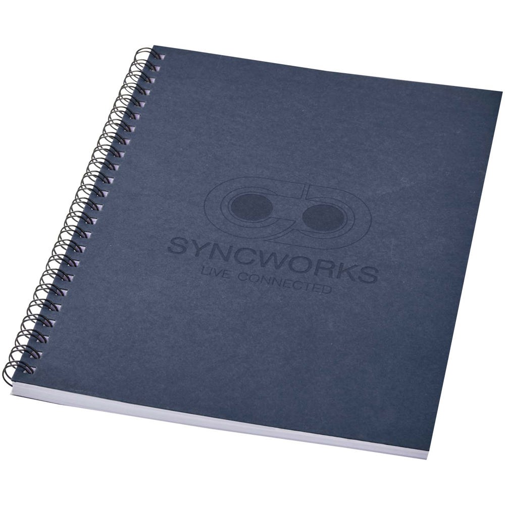 Desk-Mate® A5 recyceltes farbiges Notizbuch mit Spiralbindung dunkelblau