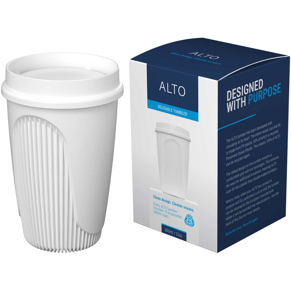 Gobelet Alto POP de 350 ml avec couvercle 360° Blanc