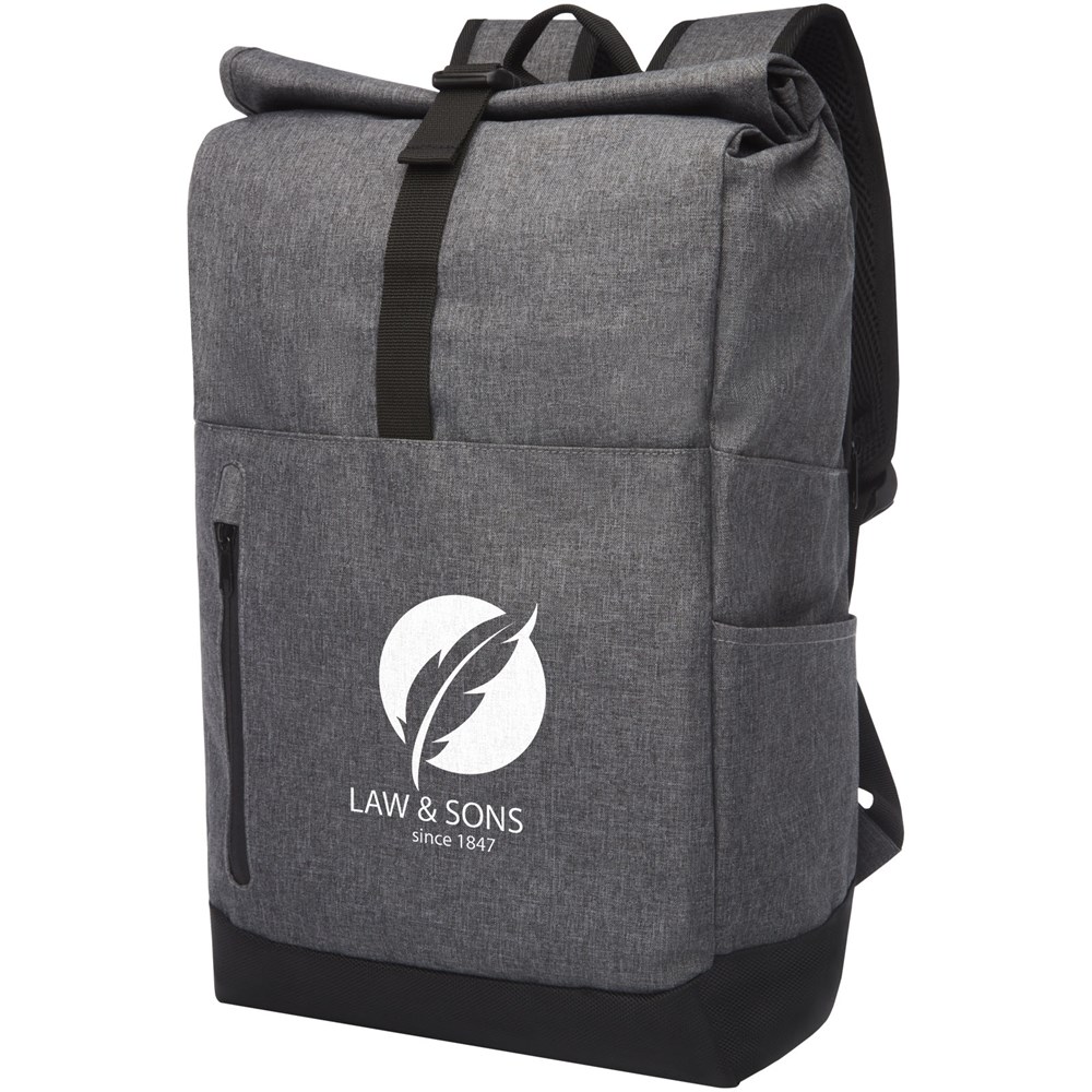 Sac à dos Hoss recyclé GRS avec rabat enroulable pour ordinateur portable de 15,6