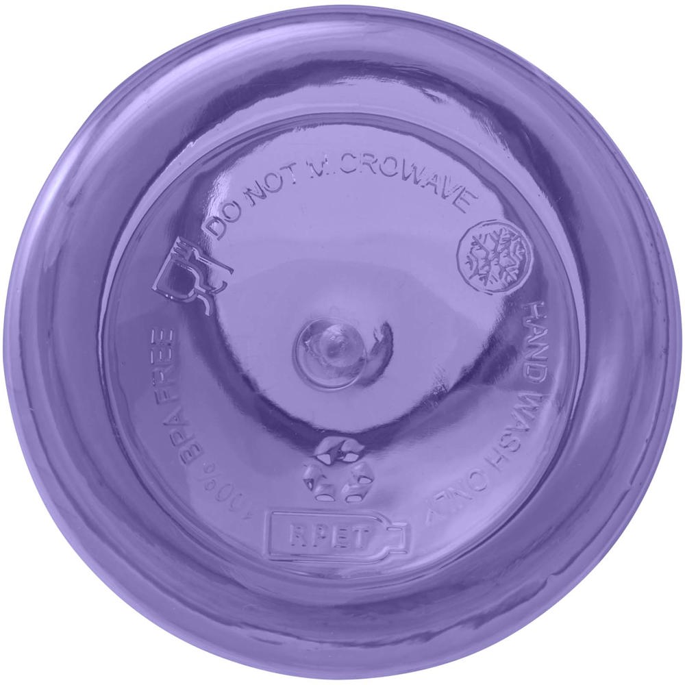 Bouteille d'eau Oregon de 400 ml en plastique recyclé avec mousqueton Violet crépuscule