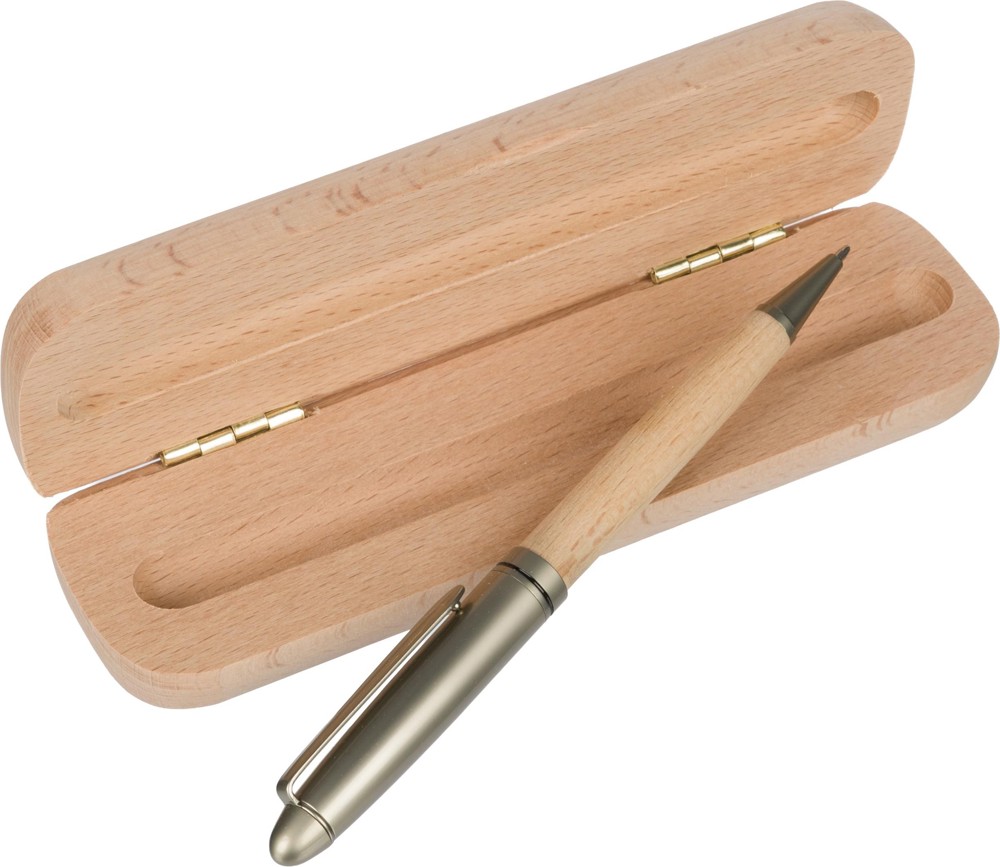 Stylo bille Tobias | Hêtre | Boîte en bois