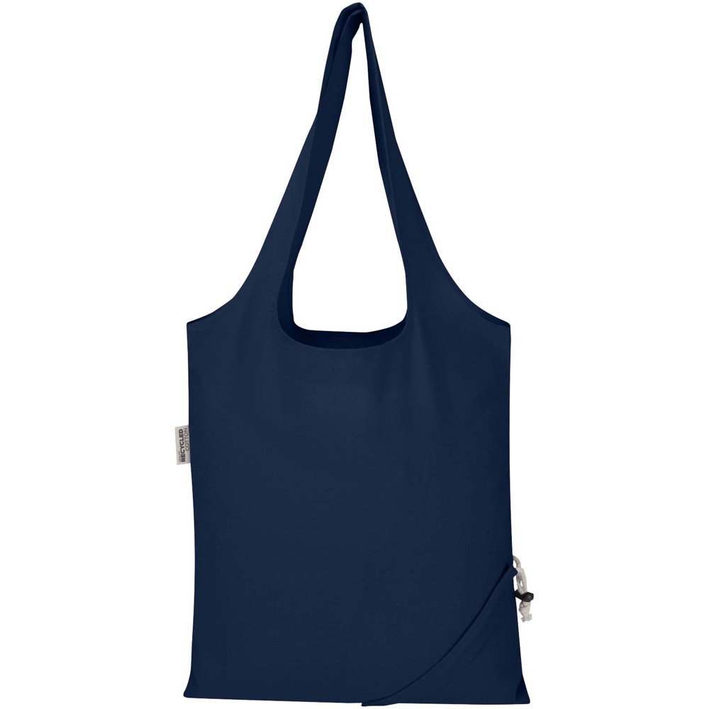 Madras Blend 140 g/m², GRS-zertifizierte, faltbare Baumwoll Tragetasche, 7 l navy