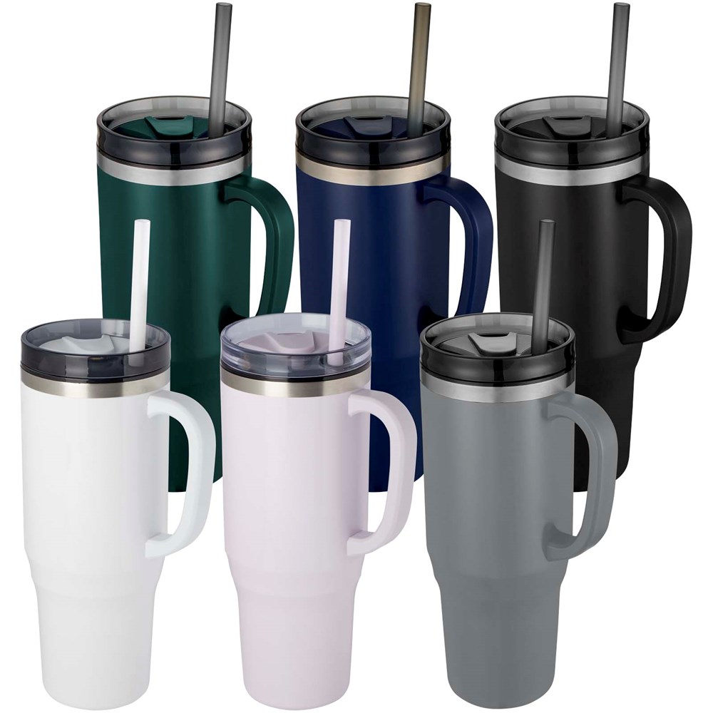 Mug isotherme Melbourne 1200 ml certifié RCS avec paille Lilas