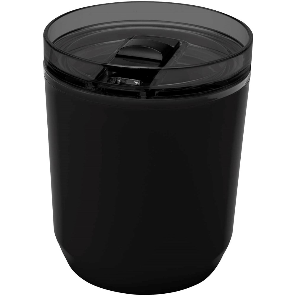 Hudson 180 ml doppelwandiger Becher aus recyceltem Kunststoff schwarz