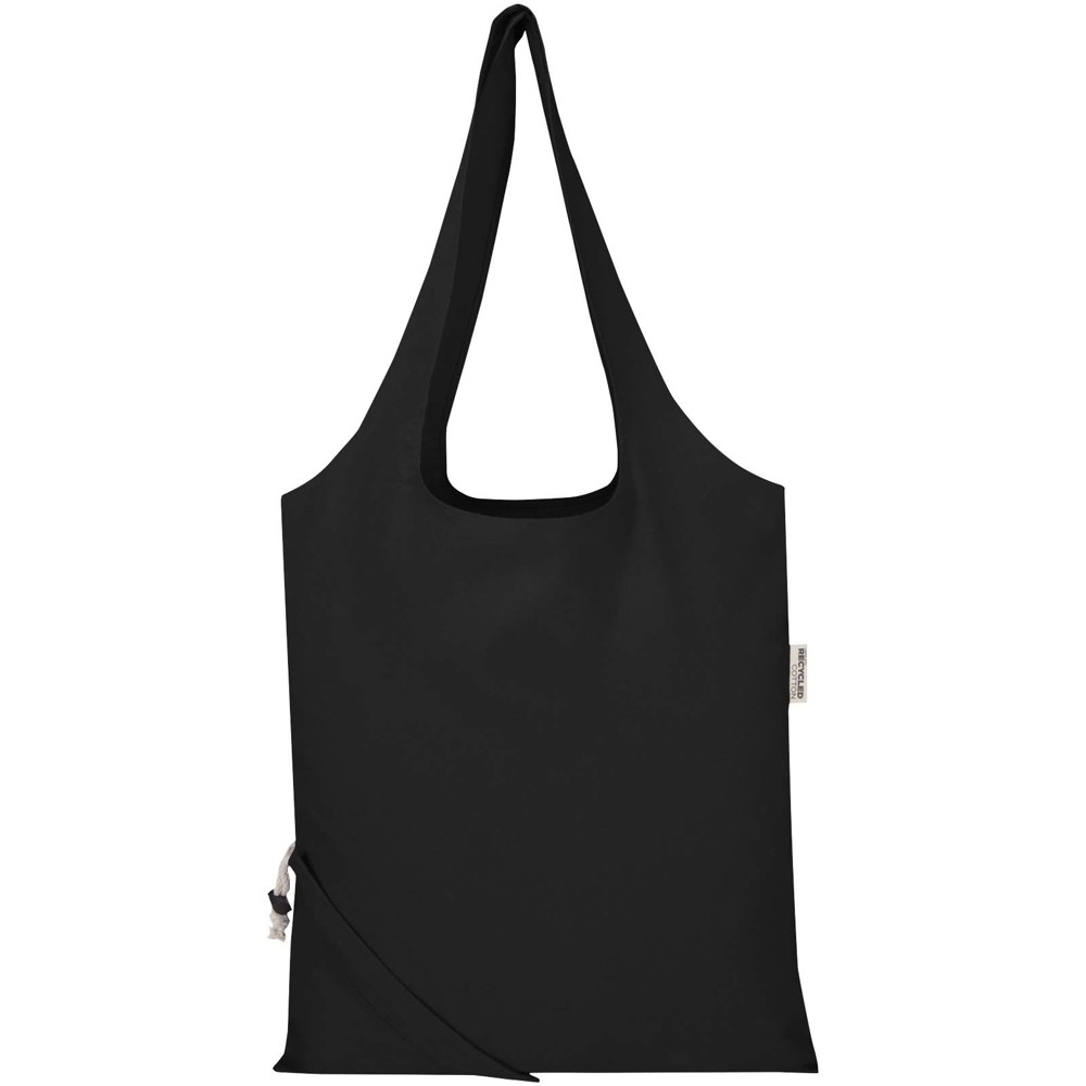 Madras Blend 140 g/m², GRS-zertifizierte, faltbare Baumwoll Tragetasche, 7 l Schwarz
