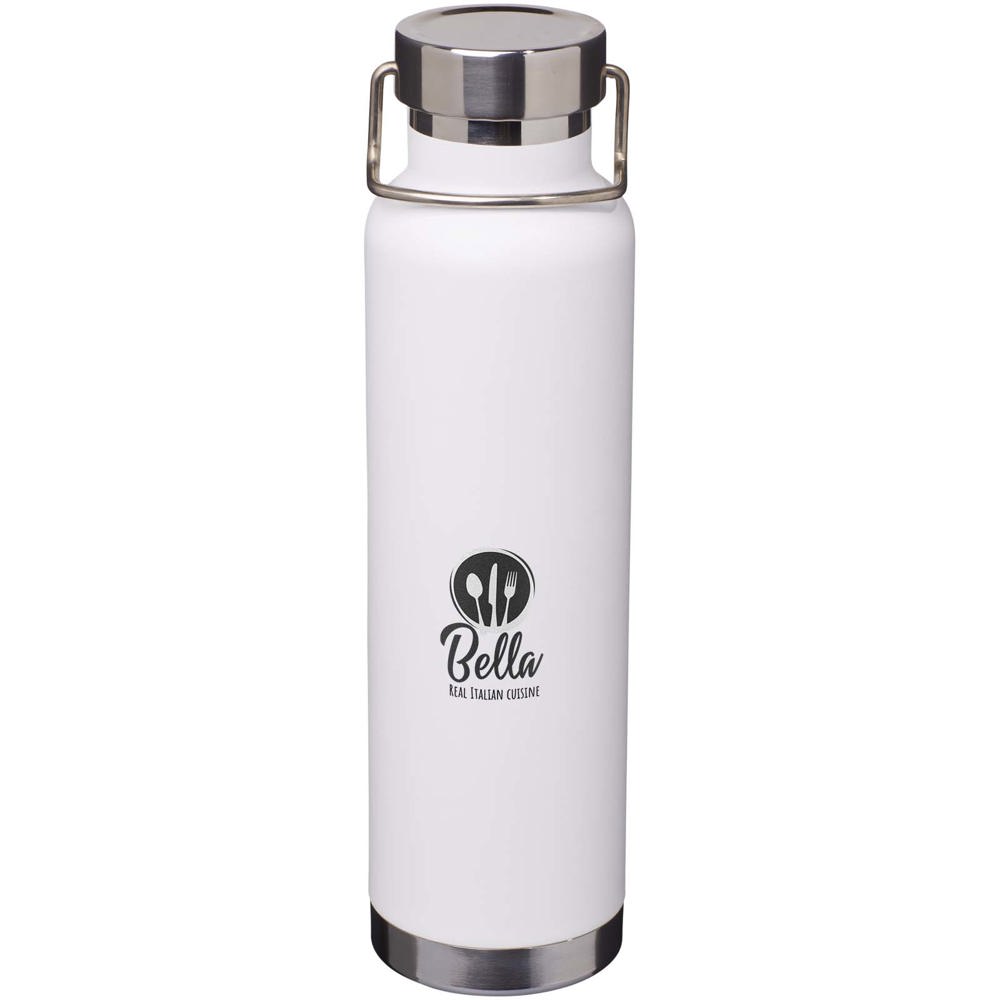 Bouteille avec isolation sous vide Astra de 650 ml en cuivre et acier inoxydable recyclé certifié RCS Blanc