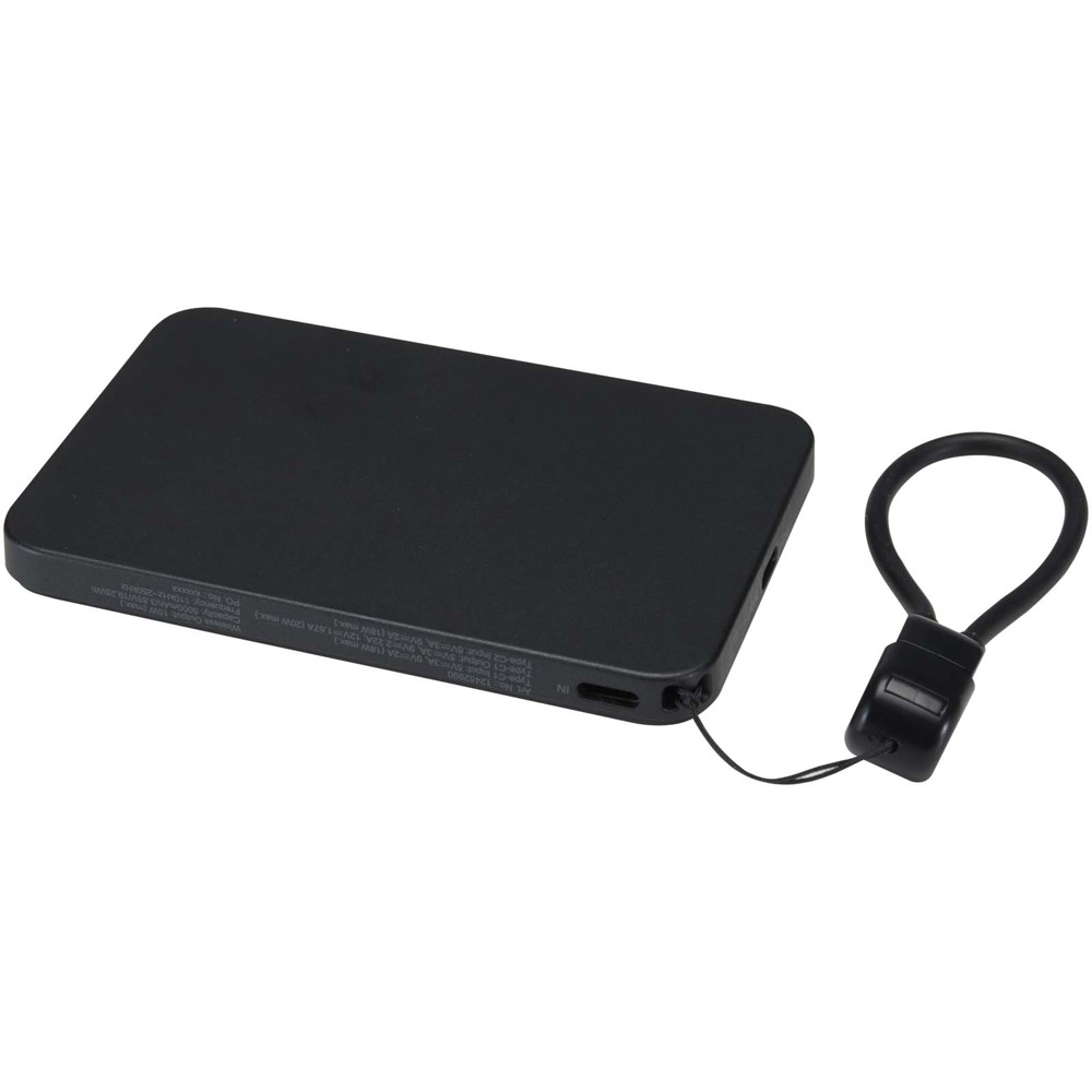 Batterie externe magnétique SMART de 5 000 mAh en plastique recyclé avec cordon