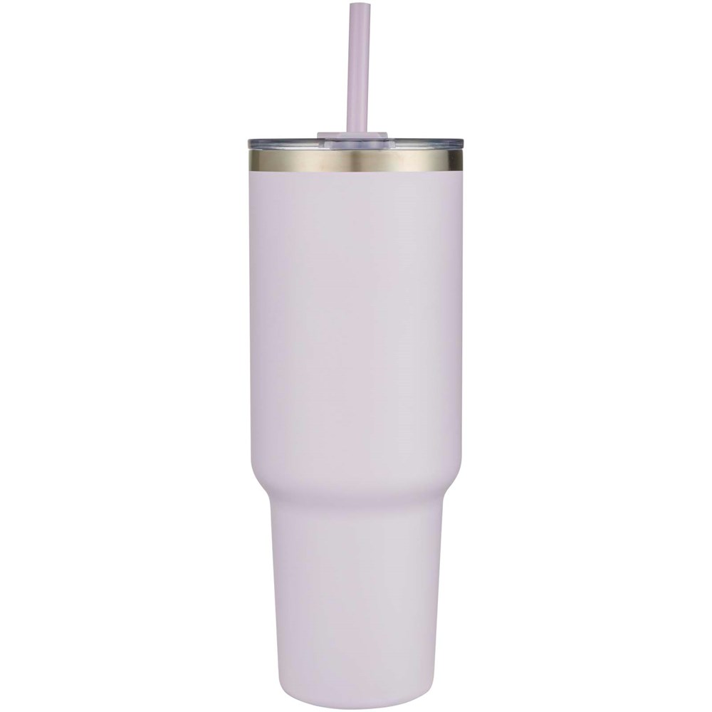 Sydney 1200 ml doppelwandiger RCS-zertifizierter Kupfer-Vakuum Isolierbecher mit Strohhalm fliederfarben