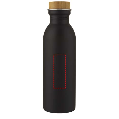 Bouteille de sport Kalix 650 ml en acier inoxydable noir