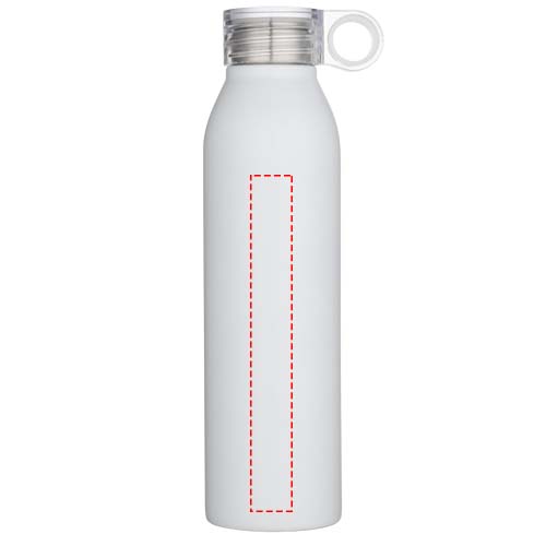 Bouteille d’eau Grom de 650 ml en acier inoxydable recyclé certifié RCS Blanc