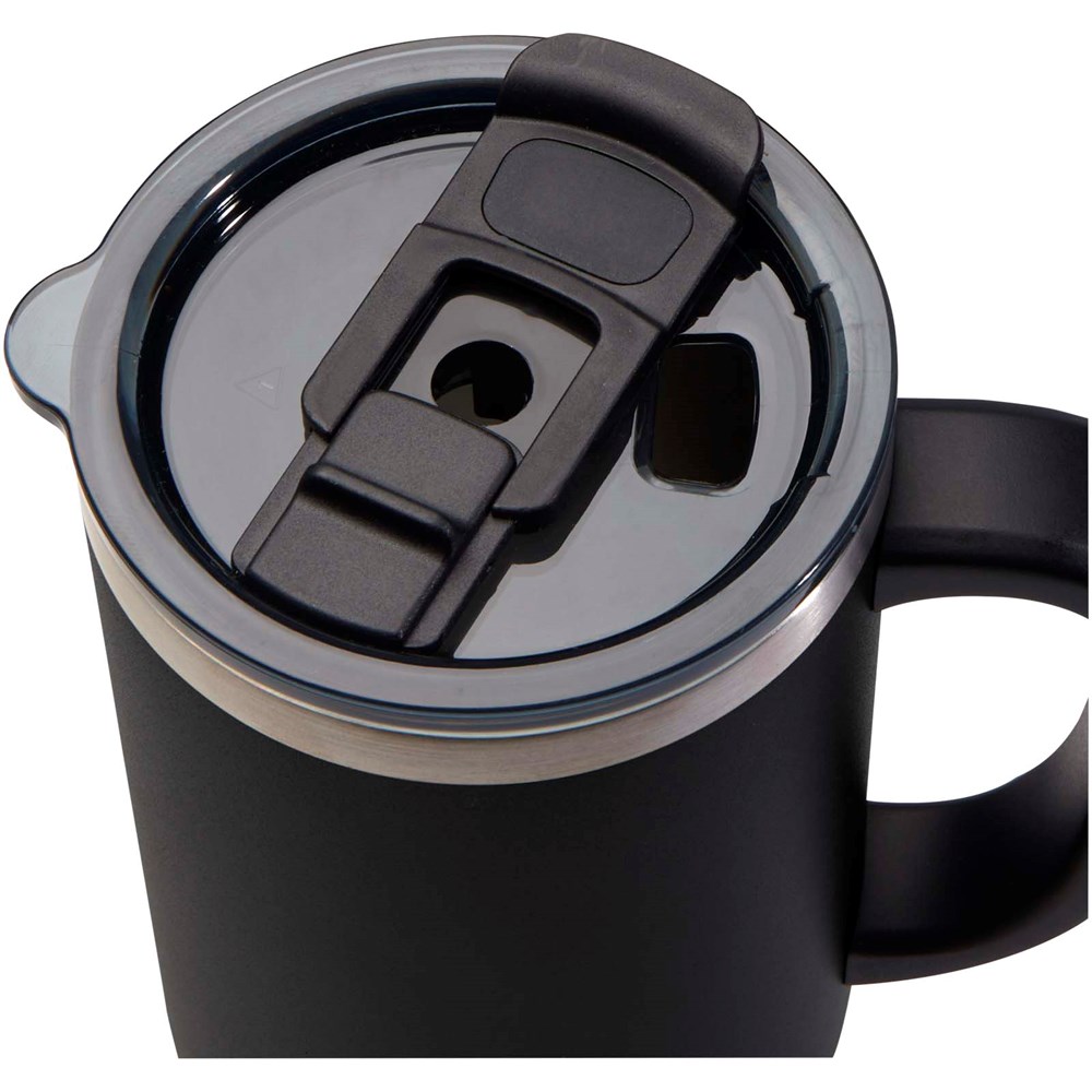 Sydney 1200 ml doppelwandiger RCS-zertifizierter Kupfer-Vakuum Isolierbecher mit Strohhalm schwarz