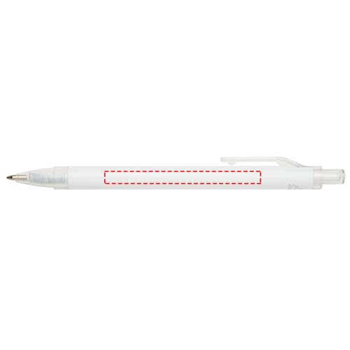 Stylo à bille Spectrum en aluminium recyclé (encre bleue) blanc