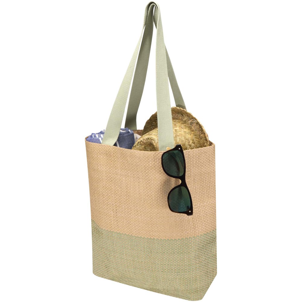Sac fourre-tout en papier paille Rhythm, 10 L Vert bruyère