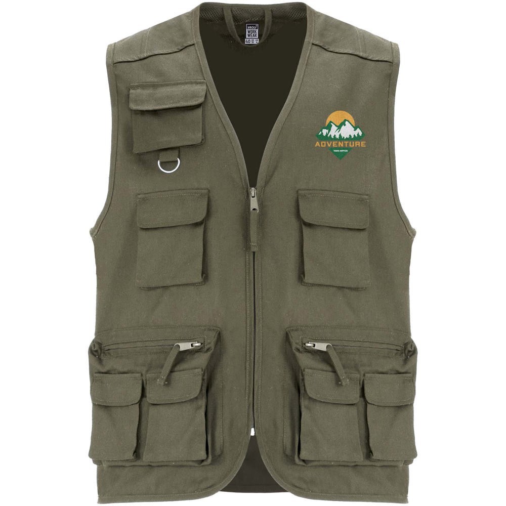 Venera Arbeitsweste mit V-Ausschnitt und mehreren Taschen, 200 g/m2 militärgrün