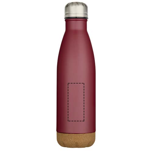 Cove 500 ml doppelwandige, vakuumisolierte Trinkflasche aus Edelstahl mit Korkdetails rot