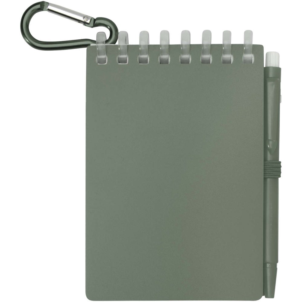 Ensemble carnet souple d’extérieur recyclé et stylo bille (encre noire) Lig Mini Vert bruyère