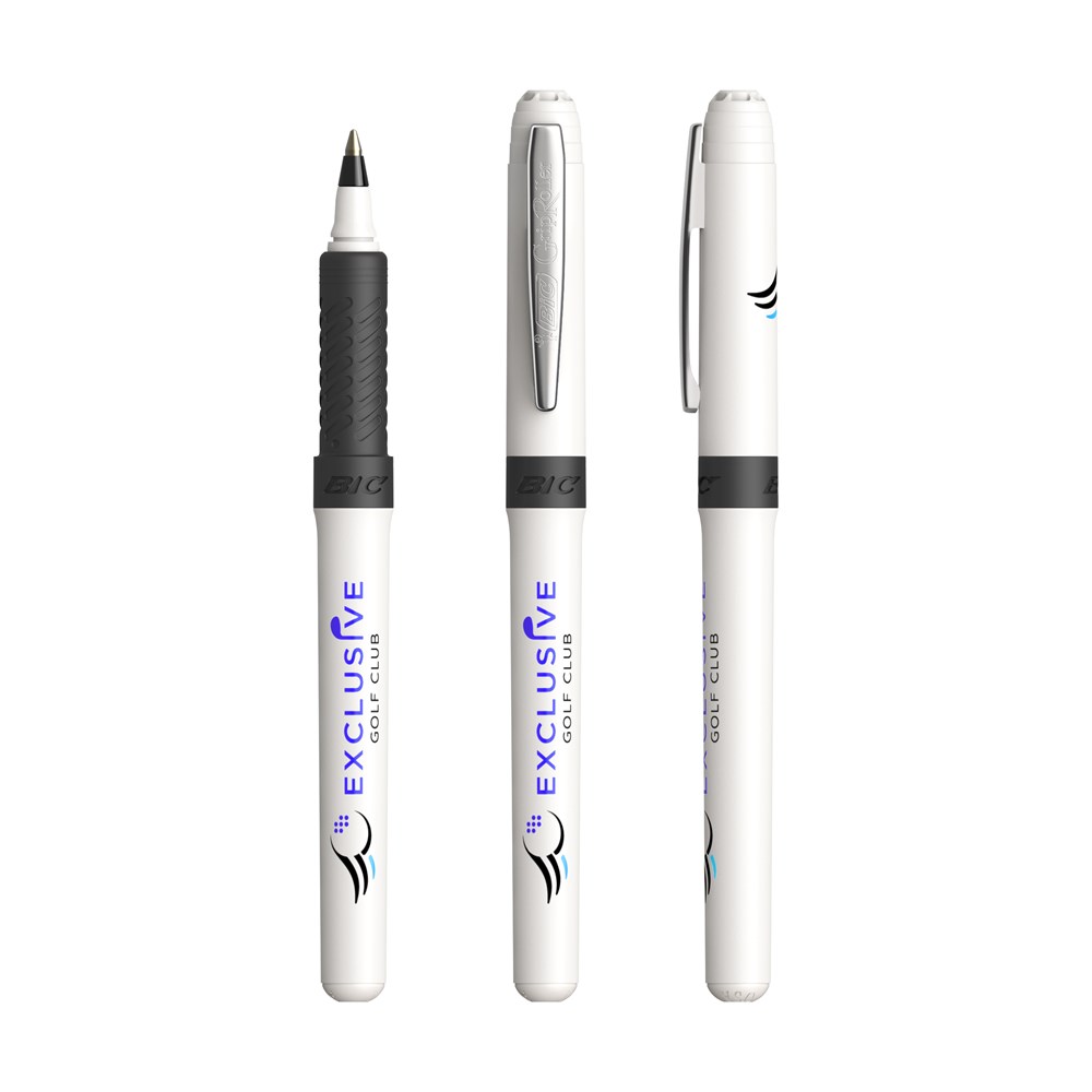 BIC® Grip Roller Blanc - Chrome - encre noire